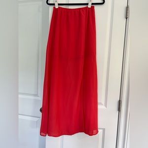 Nordstrom Happening In the Present Coral Maxi Skirt with Slit
